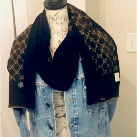 Gucci soft wool/silk Nippon scarf NWT unisex - Picture 2 of 8